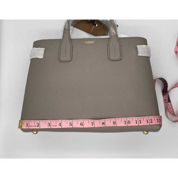 Burberry Medium Banner House Check Derby Leather Tote Shoulder Bag Taupe… - Picture 12 of 16